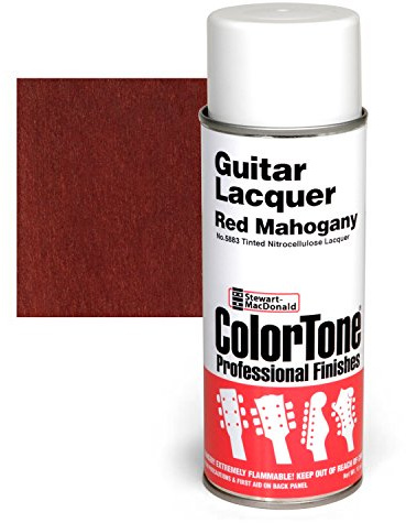 ColorTone Nitrocellulose Guitar Lacquer Spray - Red Mahogany 13oz Aerosol Can - Fast-Drying Professional Wood Finish for Guitar, Bass & Instrument Refinishing