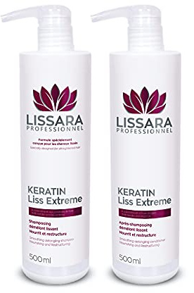 Sulphate-Free Shampoo & Conditioner Duo - with keratin - Treatment for use after Brazilian Straightening Treatment – 2 x 500ml