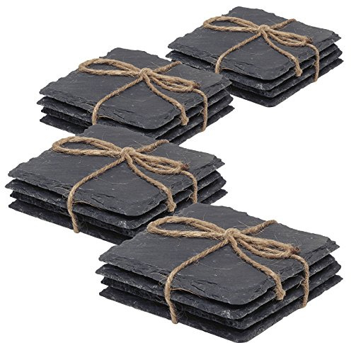 16er Schiefer Untersetzer Set Tischdeko Raclette Pfännchen Schick