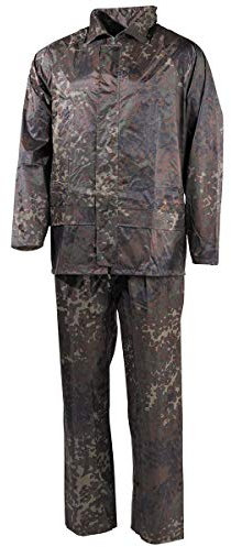 MFH Regenanzug Jacke + Hose für Sie und Ihn (Flecktarn, L)