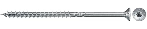 fischer Dresselhaus Power-Fast II 670485 - Tirafondos (100 unidades, 6,0 x 80 mm, cabeza avellanada con ranura en cruz, galvanizada), color azul