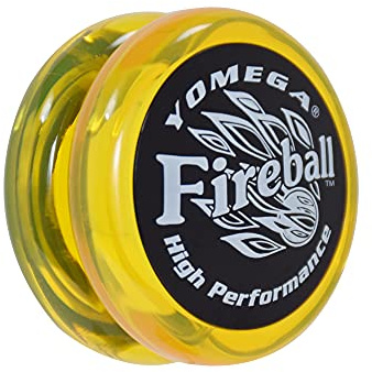 Yomega Fireball - Yoyó transeje de Respuesta Profesional, Ideal para niños y Principiantes Que Quieren Hacer Trucos como los Profesionales + 2 cueras Extra (Amarillo)