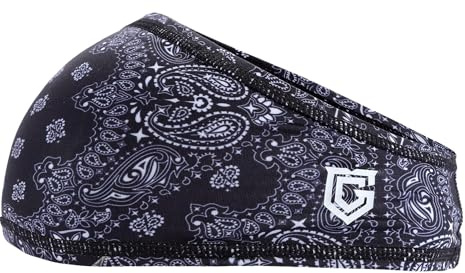 Gridiron Gladiator Football Skull Headband - Men's Workout Headband, Nylon, One Size, Black - For Football Players, Improves Helmet Comfort, Stays Put During Intense Moves