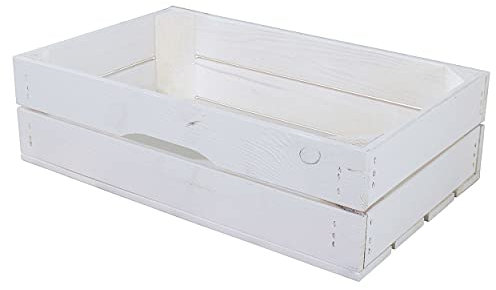Kistenkolli Altes Land Schuhregal mit Sitzbank n TV-Tisch Fernsehtisch Schuhablage Schuhbank aus Holz Maße 100 x 29 x 45cm L x T x H (Schublade weiss für das obere Fach)