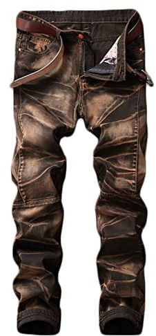 Tie Dye Jeans for Men UK Sale Clearance,Regular Fit Jeans Stretch Joggers Basic Skinny Denim Trousers Elasticated Waist Plain Work Pants Casual Jegging Boy Biker School Trousers Frayed Jeans