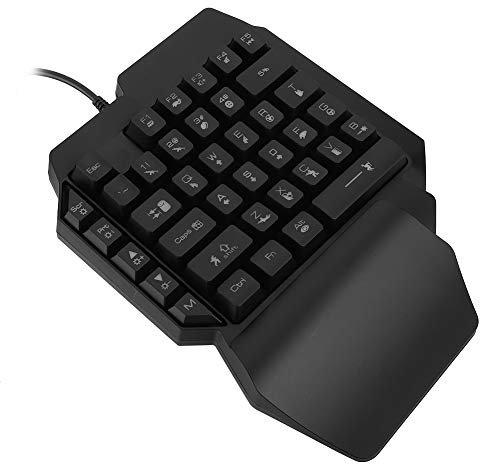 Lazmin112 Einhandtastatur, 39 Tasten, Computer-Mechanische Gaming-Tastatur mit Auffälliger Beleuchtung, für PUBG