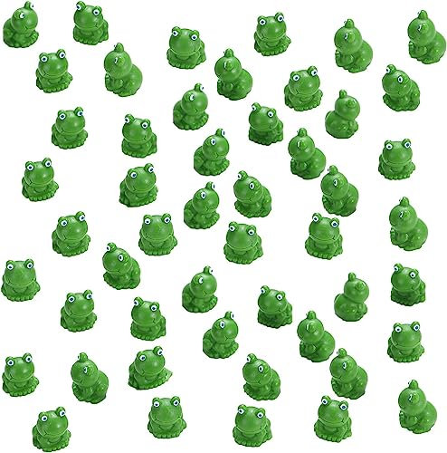YIZHIXIANGQ Mini Grenouille en Résine - 50pcs Figurines pour Décor de Jardin, Maisons de Poupées et Plantes en Pot