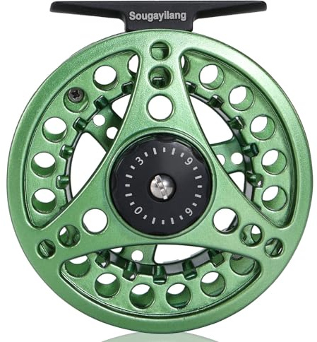 Sougayilang Moulinet de pêche à la mouche, grand tambour avec corps en aluminium moulé sous pression, moulinet de pêche à la mouche - poids 5/6, 7/8, moulinets de pêche à la mouche essentiels pour