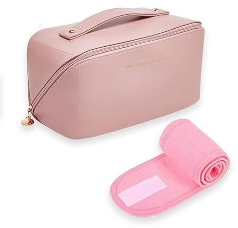 SamHab Kosmetiktasche Kosmetiktasche groß Makeup Bag Make up Bag Kosmetiktasche Damen Cosmetic Bag Kosmetiktasche Reise kosmetiktaschen toilettentasche Damen travel Cosmetic Bag beige