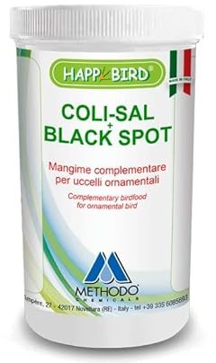 Happy Bird Coli-Sal Black Spot, Integratore Complementare per Uccelli Ornamentali, 100 gr, Previene Colibacillosi, Salmonella e Punto Nero