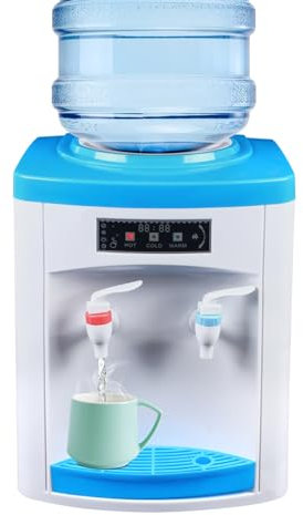Qussse Distributore di acqua elettrica da 550 W, per desktop, acqua potabile, bevande calde, fredde, in piedi, per 5-18 l di acqua in secchio