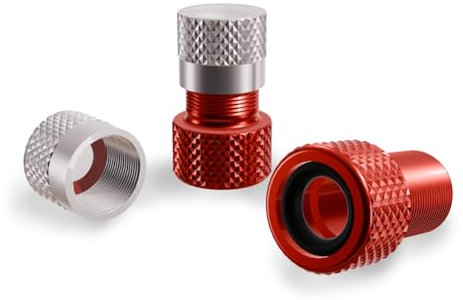 Shredr. Presta Ventil-Adapter Set | Adapter französisches Ventil auf Auto Ventil | hochwertiges Aluminium (rot)