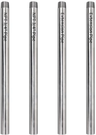 SIIIXS 2-Pack 3/4X30 Heavy Duty Metal Pipe with stardard NPT 3/4 thread Fit for Pipe Clamps
