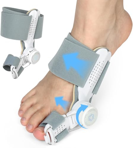 Fefod Corrector de Juanetes, Enderezador del Dedo Gordo del Pie con Botones Ajustables para Mujere y Hombre, Férula para Juanetes con Correas Ajustables, Separador Dedos Pie para Protector Dedos Pie