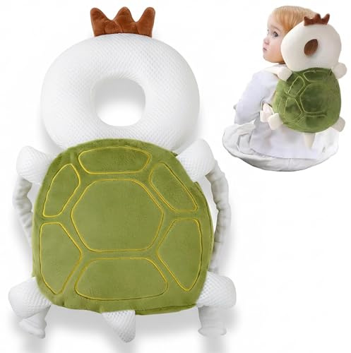 Mochila de almohada para bebé para caer Tortuga suave Protector de cabeza para espalda de bebé con correa ajustable para caminar y gatear con seguridad Mochila de protección para la cabeza