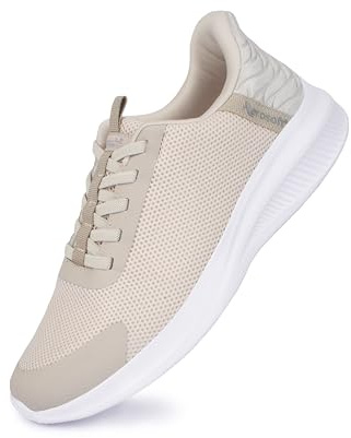 Aerosoft Baskets à enfiler pour femme - Entrée confortable - Légères et respirantes, beige, 39 EU