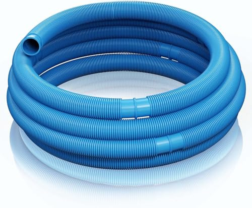 Manguera de Piscina Azul con Mangitos Incorporados Precortados cada 1,5 Metros | 32 y 38mm | Conexion Directa a Depuradoras de todo tipo | Fabricacion Española (32mm (6 Metros))