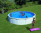 Piscina de Acero Elevada,Redonda con Aspecto Acero Blanco. Piscinas Desmontables para Jardín 550 x 120 cm - Piscina Gre KIT550ECO Fidji.