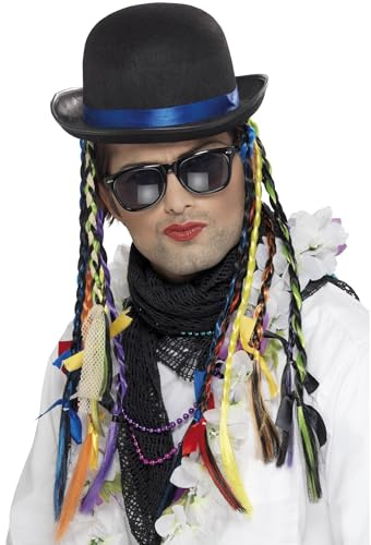 Smiffys Chapeau de caméléon, chapeau melon, avec tresses multi couleurs Halloween