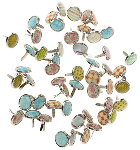 MagiDeal 50 Stück Mini Brads Papier Handwerk Befestigungen Für Cardmaking Scrapbooking DIY