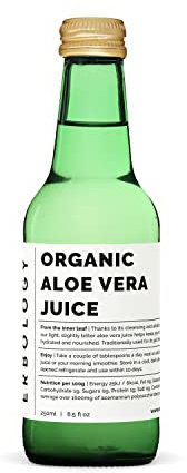 Erbology Organic Aloe Vera Inner Leaf Juice 250ml - Acemannan Polysaccharides > 1600mg/l - Supports Immunity and Gut Health - Sustainably Sourced in Spain - Unfiltered and Undiluted - No preservatives