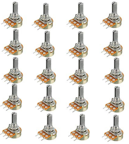 Hailege 20pcs WH148 Eingelenk-Potentiometer 10K B10K Variable Widerstände 15mm Welle 3Pins 10K Ohm Potentiometer