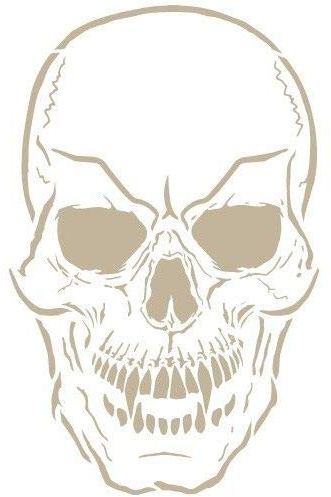 TODO-STENCIL Pochoir aérographe tête de mort 028 Dimensions extérieures : 20 x 30 cm Dimensions intérieures design 17 x 27 cm