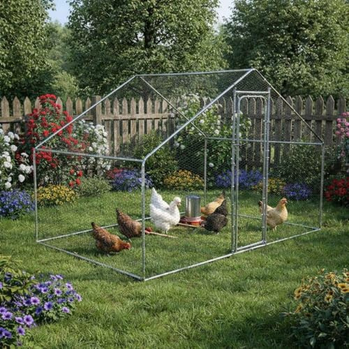 ESTEXO Hühnerstall Stall Kleintierstall Freilaufgehege Gehege Stahlkäfig Voliere Käfig Hühnerhaus Freigehege Auslauf Kaninchenstall (3x2 m)