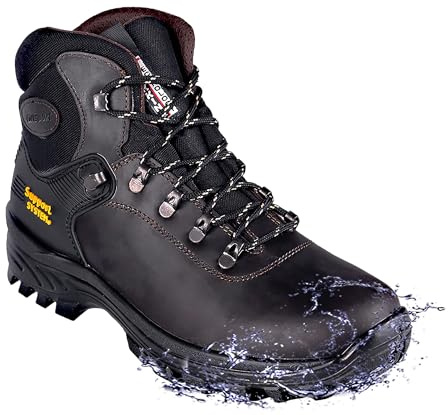 Grisport 10242D26G LONTRA Dakar Vandring Höjd Ankel Botten Gummifoder GRITEX Vattentätt Öljetter Metall Support System, Brun, 39 EU