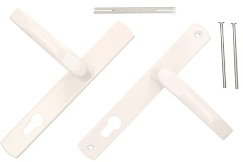 KOTARBAU® Ett par handtag 92 mm med lång vit platta för universell modern profilcylinder