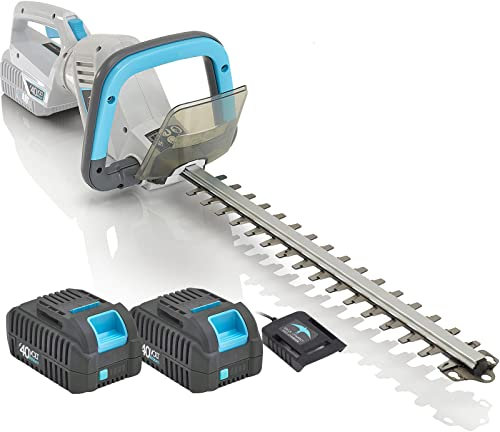 swift 40V Cordless Hedge Trimmer 450mm Blade Length 22mm Tooth Opening Lightweight Handheld Garden Cutter with Dual 2.0Ah Battery & Charger