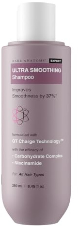Bare Anatomy Ultra Smoothing Hair Shampoo | Restores Smoothing & Texture by 27% | Dry & Frizzy Hair | Paraben & Sulfate Free | For Women & Men | 250ml