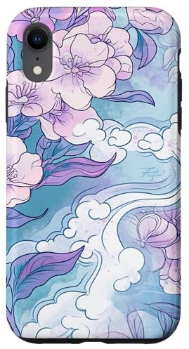 Korean Lilac flower in Aesthetic grunge retro Kpop vaporwave Case for iPhone XR