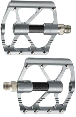 Racercykelpedaler, mountainbikepedaler, halkfria utomhuscykelpedaler | Cykelpedaler av aluminiumlegering, utomhuscykelpedaler av kolfiber med 3 lager för normala och klickfria