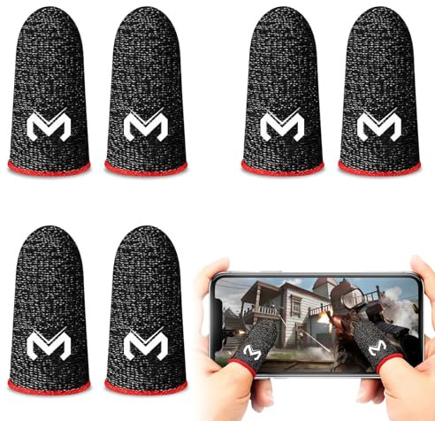 YOURKAY 6 PCS Gaming Finger Sleeves, Dedales para Jugar al Movil Transpirable Gaming Disparos sensibles al Sudor para Cuchillos Anti-Sudor PUBG Mobile Game Finger Sleeve