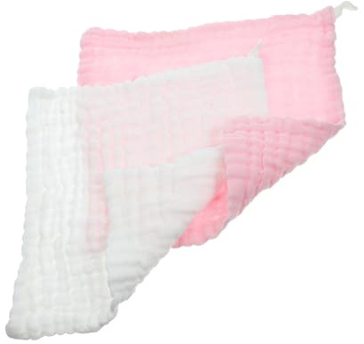 Vaguelly 2 Piezas paño de lavado de bebé eructar paños de muselina para bebés rosa lavar Toalla algodón bebé Toalla bebé algodón paño eructo toallita de algodón para bebé algodón