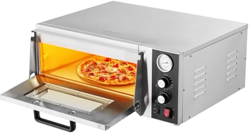 VEVOR Electric Pizza Oven, 18-Inch Commercial Pizza Ovens, 752°F Max Temp, 1740W Large Pizza Oven Countertop with Temp & Time Control, Built in Thermometer Indoor Pizza Maker for Restaurant Home Use
