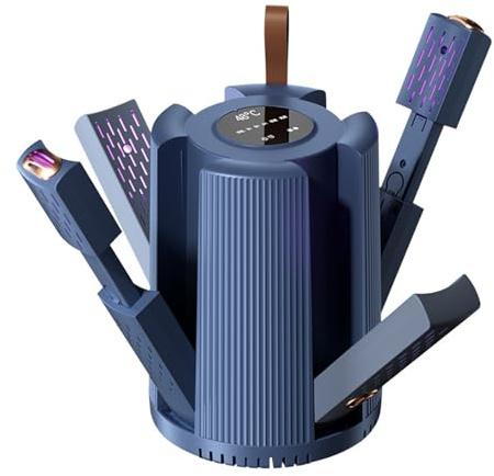 Billg Sèche-Chaussures Intelligent à Température Constante de 48°C, Seche Chaussure Electrique avec Minuterie et Affichage LED, Rétractable Antibactérien Sèche-Bottes, pour Chaussures et Chaussettes