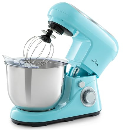Klarstein Stand Mixer, 5L Food Mixer for Baking with Bowl, 1300W Cake Mixer w/Beater, Dough Hook, Whisk & Mixing Bowl, 6 Speed Planetary Rotation Kitchen Maker, Electric Mixer for Baking Bread Pastry