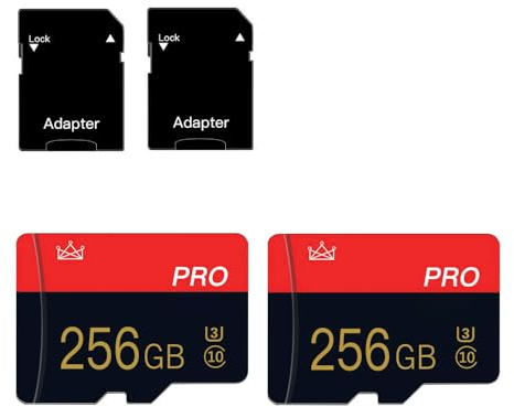256GB Micro SD Card Class 10 Memory Cards with Adapter Class 10 High Speed Mini SD Card for Smartphones/Camera/Tablet 2-Pack