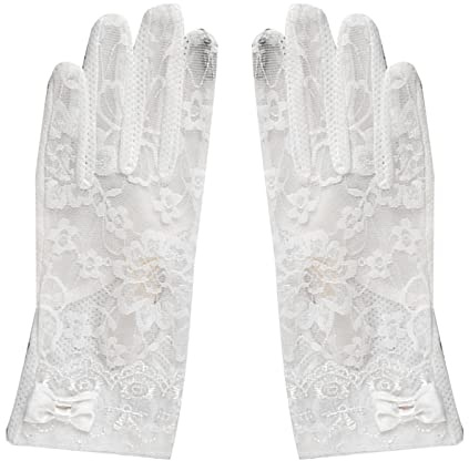 Domary Korta Spetshandskar Sheer Sun Block Handskar Spetshandskar för Kvinnor Andas Mjuk Smal Elegant Färg för Utomhuscykling Körning Bergsklättring