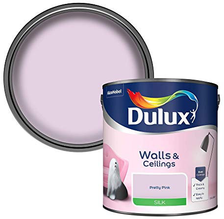 Dulux Silk Emulsion Paint For Walls And Ceilings - Pretty Pink 2.5 Litres