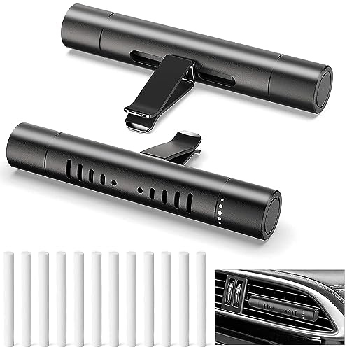 2 Pack Custom Car Air Freshener Diffuser Vent Clips with 12 Refill Sticks