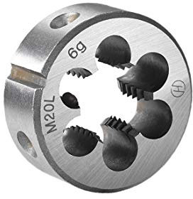 sourcing map M20 x 2,5 metrische, runde Schneideisen, Maschinengewinde, linke Hand, Schneideisen aus legiertem Stahl