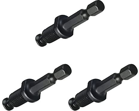 Utoolmart Lot de 3 mandrins pour perceuse à tige hexagonale de 45 mm de longueur 40 Cr 3/8 pouce fileté pour diverses machines de forage, fraiseuses et tours