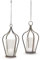 Loberon Hängelaterne 2er Set Mikella, Zwei Größen, Nostalgie-Charme, mit Kette & Aufhängehaken, Antik-Finish, Wohn-Accessoire, Eisen, Glas, antikbraun