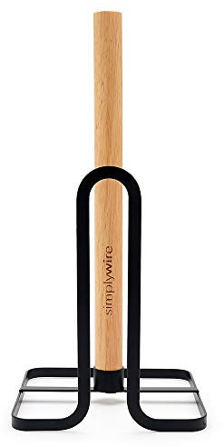 simplywire - Support à essuie-Tout en Bois et en Fil Plat Noir