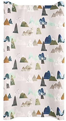 Changing Pad Cover Diaper Changing Mat Cover Sheets for Newborn Boys Soft Breathable Nursery Changing Table Sheets Mountains