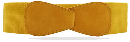 Van Der Rich ® - Obi Gürtel Elastisch Dehnbar Breite 7 cm - Damen (Senf, One Size)