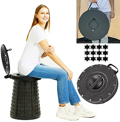 ALEVMOOM XXL Portable Toilets for Adults,Capacity 880lbs,19.7 H Adjustable Camping Toilet with Toilet Bags,Foldable Porta Potty for Camping, Hiking,Campervan,Travel,Car